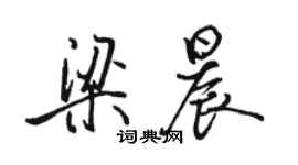 駱恆光梁晨行書個性簽名怎么寫