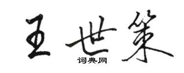 駱恆光王世策行書個性簽名怎么寫