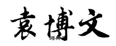 胡問遂袁博文行書個性簽名怎么寫