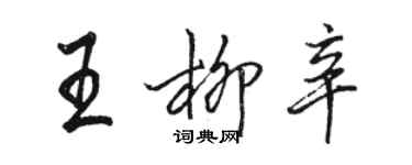 駱恆光王柳辛行書個性簽名怎么寫