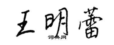 王正良王明蕾行書個性簽名怎么寫