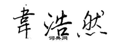 王正良韋浩然行書個性簽名怎么寫