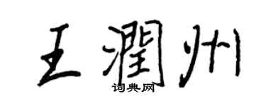 王正良王潤州行書個性簽名怎么寫