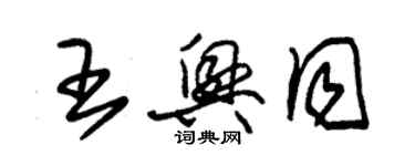 朱錫榮王興同草書個性簽名怎么寫