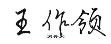 駱恆光王作領行書個性簽名怎么寫