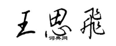 王正良王思飛行書個性簽名怎么寫