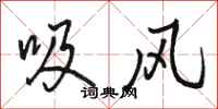 駱恆光吸風行書怎么寫