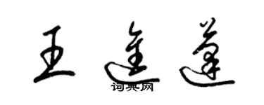 梁錦英王進蓬草書個性簽名怎么寫