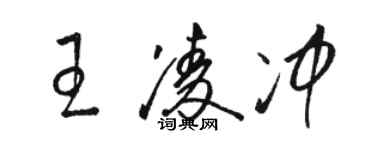 駱恆光王凌沖草書個性簽名怎么寫