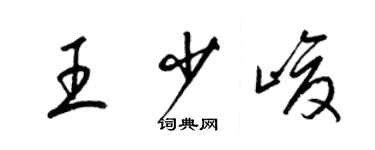 梁錦英王少峻草書個性簽名怎么寫