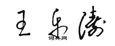 駱恆光王樂濤草書個性簽名怎么寫