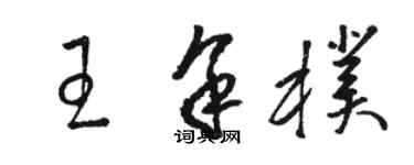 駱恆光王余朴草書個性簽名怎么寫