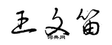 曾慶福王文笛草書個性簽名怎么寫