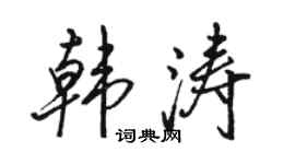 駱恆光韓濤行書個性簽名怎么寫