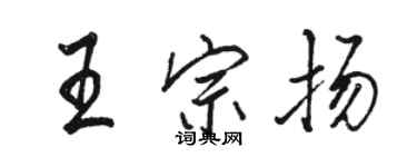 駱恆光王宗揚行書個性簽名怎么寫