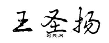 曾慶福王聖揚行書個性簽名怎么寫