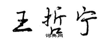 曾慶福王哲寧行書個性簽名怎么寫