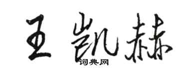 駱恆光王凱赫行書個性簽名怎么寫
