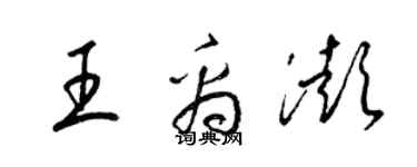 梁錦英王禹澎草書個性簽名怎么寫