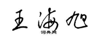 梁錦英王海旭草書個性簽名怎么寫