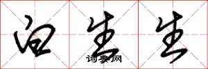 朱錫榮白生生草書怎么寫