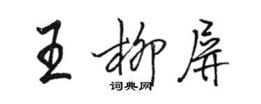 駱恆光王柳屏行書個性簽名怎么寫