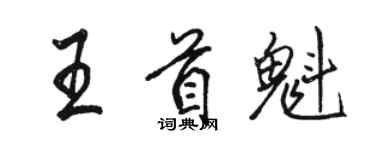 駱恆光王首魁行書個性簽名怎么寫