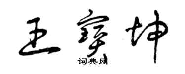 曾慶福王寶坤草書個性簽名怎么寫