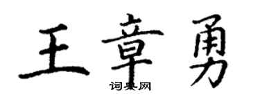 丁謙王章勇楷書個性簽名怎么寫