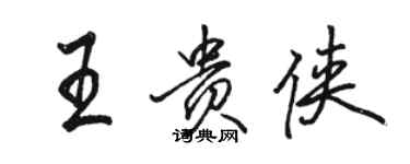 駱恆光王貴俠行書個性簽名怎么寫