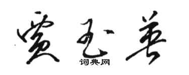 駱恆光賈玉英草書個性簽名怎么寫