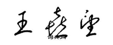 梁錦英王喜望草書個性簽名怎么寫