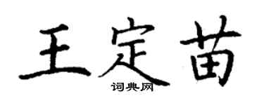 丁謙王定苗楷書個性簽名怎么寫