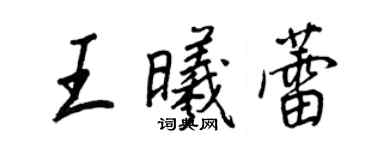 王正良王曦蕾行書個性簽名怎么寫