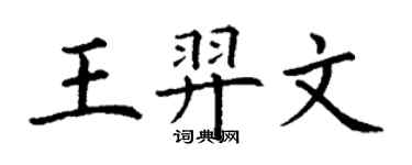 丁謙王羿文楷書個性簽名怎么寫