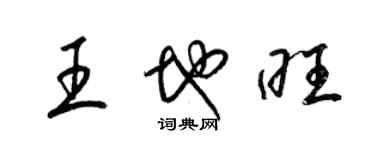 梁錦英王地旺草書個性簽名怎么寫