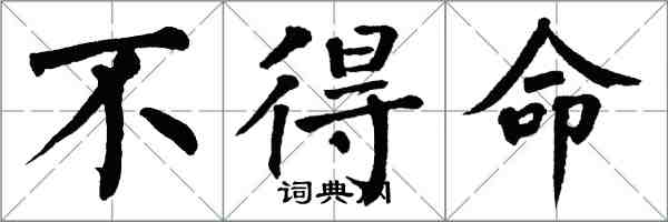 翁闓運不得命楷書怎么寫