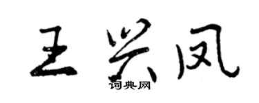 曾慶福王興鳳行書個性簽名怎么寫