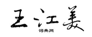 曾慶福王江美行書個性簽名怎么寫