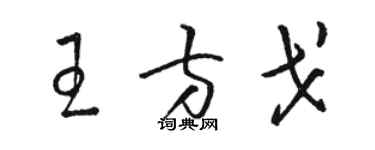駱恆光王方戈草書個性簽名怎么寫