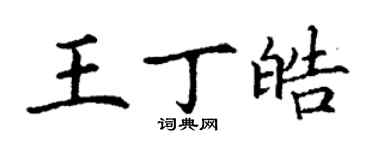 丁謙王丁皓楷書個性簽名怎么寫