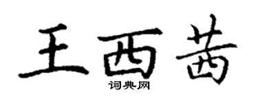 丁謙王西茜楷書個性簽名怎么寫