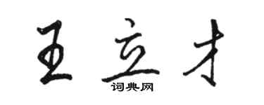 駱恆光王立才行書個性簽名怎么寫