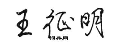 駱恆光王征明行書個性簽名怎么寫