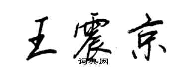 王正良王震京行書個性簽名怎么寫