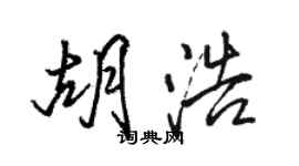 駱恆光胡浩行書個性簽名怎么寫