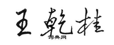 駱恆光王乾桂行書個性簽名怎么寫