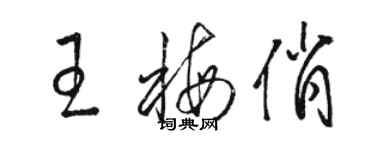 駱恆光王梅俏草書個性簽名怎么寫