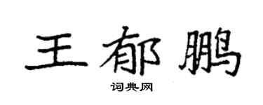 袁強王郁鵬楷書個性簽名怎么寫