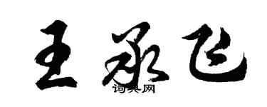 胡問遂王承飛行書個性簽名怎么寫
